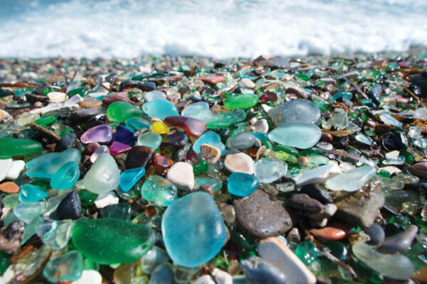 Beach of glass pebble