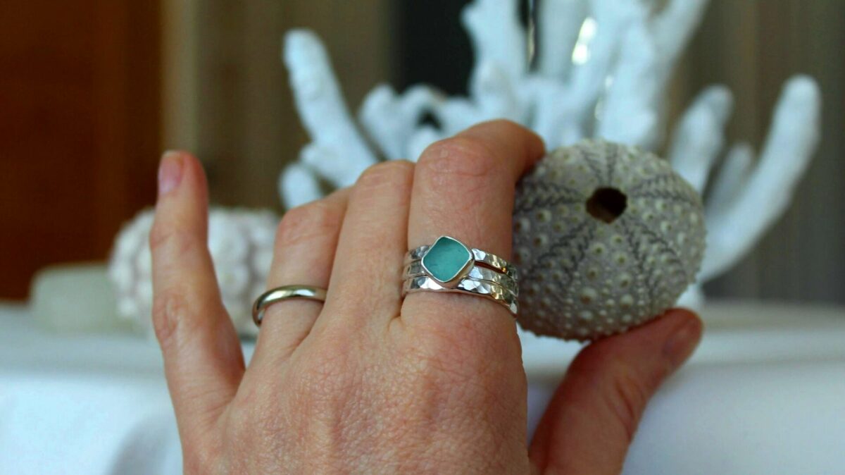 making your own sea glass ring